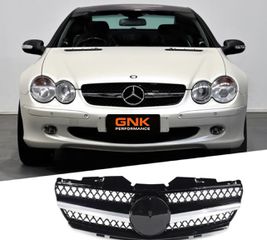 ΜΑΣΚΑ ΕΜΠΡΟΣ Mercedes-Benz SL-Class R230 Chrome Black AMG Design Front Bumper Grille Grill 2002-2005