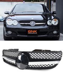 ΜΑΣΚΑ ΕΜΠΡΟΣ Mercedes-Benz SL-Class R230 Chrome Black AMG Style Front Bumper Bar Grille Grill 2005-2008