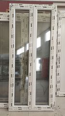 Δίφυλλη μπαλκονόπορτα λευκή pvc