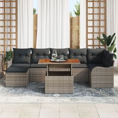 Σετ Καναπέ Κήπου με αποθήκευση 8 pcs Γκρι Πολυ ράταν 3358225