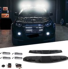ΕΜΠΡΟΣ ΜΠΑΡΑ LED Land Rover Defender Gloss Black Urban Style High Power LED DRL Roof Lights L663 90 110 130 2020-2025