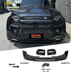 ΠΡΟΦΥΛΑΚΤΗΡΑΣ ΕΜΠΡΟΣ Land Rover Defender Gloss Black Front Bumper Bar Lip Spoiler Bodykit & LED DRL L663 90 110 130 2020-2025