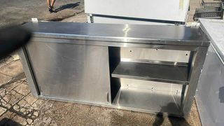Ποτηριέρα Συρόμενες Πόρτες INOX 197x40x100cm  ΚΩΔΙΚΟΣ 2025.002.0279