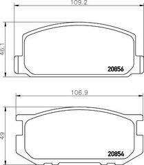 Τακάκια φρένων για TOYOTA COROLLA, CARINA, CELICA LUCAS 0446512070, 0449114150, 0449112190, 0449112161