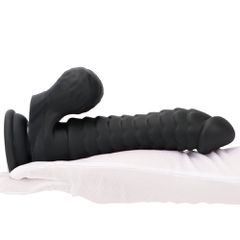 Realistic Silicone Penis With Textures In Scales Black