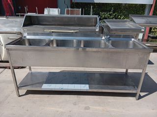 Λάντζα ανοιχτή με 4 γούρνες 40x40 (Α3691)