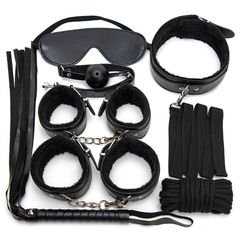 Deluxe Plush Restraint Kit – 7 Pieces Black