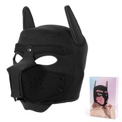 Unisex Full Face Pup Neoprene Hood Black