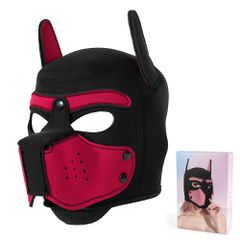 Unisex Full Face Pup Neoprene Hood Red