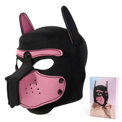 Unisex Full Face Pup Neoprene Hood Pink