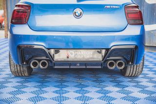 Diffuser Πίσω Προφυλακτήρα Για Bmw 1 F20 11-15 M135i Προφυλακτήρα Γυαλιστερό Μαύρο Με 2 Διπλές Τρύπες Εξάτμισης Αριστερά & Δεξιά Από Abs Πλαστικό Maxton Design 1 Τεμάχιο