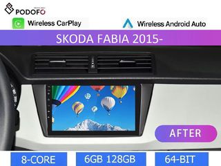 9" Οθόνη Android 13 για Skoda Fabia (2015-21) | 6GB RAM + 128GB ROM| Ασύρματο CarPlay & Aσύρματο Android Auto | GPS, WiFi, DSP