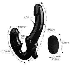 Strap-on Dildo Vibrator Black-thumb-4