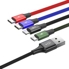 Cable USB Baseus Fast 4in1 2xUSB-C / Lightning / Micro 3.5A 1.2m (black)-thumb-1