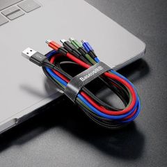 Cable USB Baseus Fast 4in1 2xUSB-C / Lightning / Micro 3.5A 1.2m (black)-thumb-2