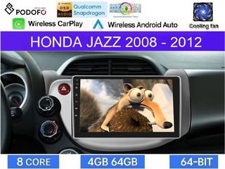 Honda Jazz (2008-12) Οθόνη 10.1" Android 15 | 4GB RAM + 64GB ROM | 8-Core Snapdragon | Ασύρματο CarPlay & Ασύρματο Android Auto GPS WiFi DSP FM/RDS