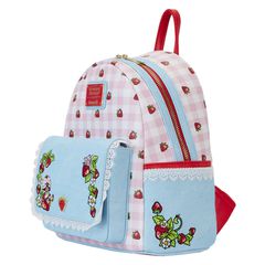 STRAWBERRY SHORTCAKE - Denim - Mini Backpack LoungeFly-thumb-1