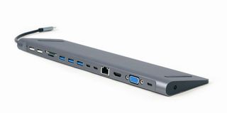 Gembird A-CM-COMBO9-01 USB Type-C 9-in-1 multi-port adapter (USB hub + HDMI + VGA + PD + card reader + LAN + 3.5 mm audio), space grey