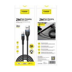 Καλώδιο USB-A σε USB-C 3A Foneng X51 2m Black