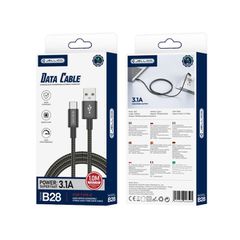 Καλώδιο USB-A to USB-C 3.1A Jellico B28 1m Black