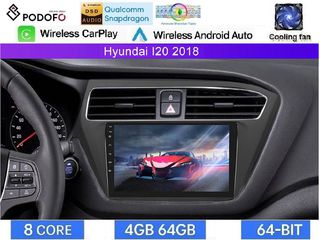 9" Οθόνη Hyundai i20 (2018-21) Android 15 | Snapdragon 460 | 4GB RAM + 64GB ROM | Ασύρματο CarPlay & Android Auto GPS WiFi DSP FM/RDS