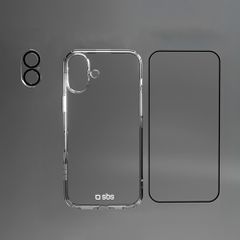 SBS set with D3O technology for iPhone 16 - case + glass screen and camera protector - transparent-thumb-2