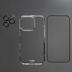 SBS set with D3O technology for iPhone 16 Pro - case + glass screen and camera protector - transparent-thumb-2