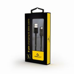 Gembird CC-USB2-AMLM-1M lightning cable Black-thumb-2
