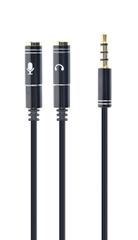 Gembird !Adapter audio microphon 3.5mm mini Jack/4PIN/0. audio cable 0.2 m 2 x 3.5mm Black