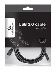 Gembird USB-A/USB-C, 1m USB cable USB 2.0 USB A USB C Black-thumb-2