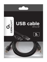 Gembird 3m USB 2.0 A M/FM USB cable USB A Black-thumb-2