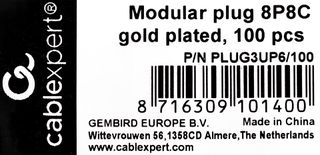 Cablexpert PLUG3UP6/100 wire connector 1 Transparent-thumb-1