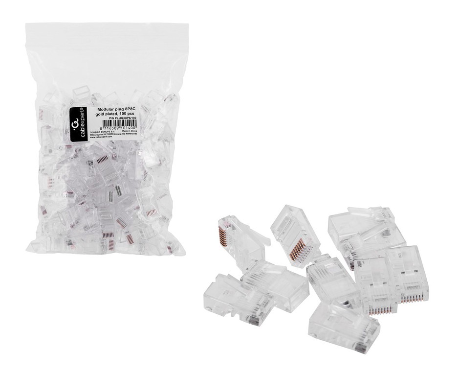 Cablexpert PLUG3UP6/100 wire connector 1 Transparent