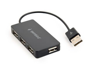 Gembird UHB-U2P4-04 interface hub USB 2.0 480 Mbit/s Black