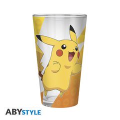 POKEMON Large Glass Premium - Pikachu foil - 400 ml / Fan Shop and Merchandise