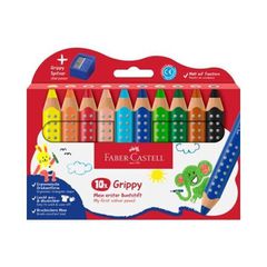 Faber-Castell - Colour Pencil Grippy Set of 10 with Sharpener (110636) / Toys