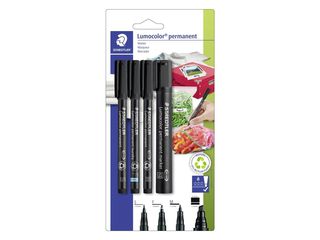 Staedtler – Lumocolor Permanent Marker Set – 4 pcs Black (60 BK-6) / Toys