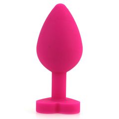 Heart Silicone Anal Plug Pink-thumb-3