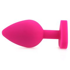 Heart Silicone Anal Plug Pink-thumb-2