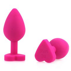 Heart Silicone Anal Plug Pink