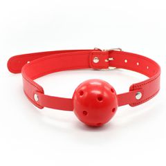 Rolling Breathable Ball Gag Red