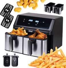 IDEAL Fat-free fryer, double horizontal 9L, 8 functions - including food drying