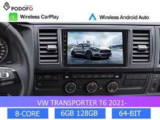 9" Οθόνη Android 13 για VW TRANSPORTER 2021-> | 6GB RAM + 128GB ROM| Ασύρματο CarPlay & Aσύρματο Android Auto | GPS, WiFi, DSP
