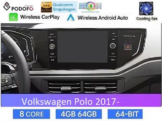 VW Polo MQB 2017-> Android Οθόνη 9" | Snapdragon 460 | 4GB RAM + 64GB ROM | Ασύρματο CarPlay & Android Auto GPS WiFi DSP FM/RDS