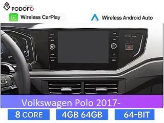 VW Polo MQB 2017-> Android Navigation 9" οθόνη Car Radio  4+64GB Ασύρματο CarPlay & Aσύρματο Android Auto GPS  WiFi DSP