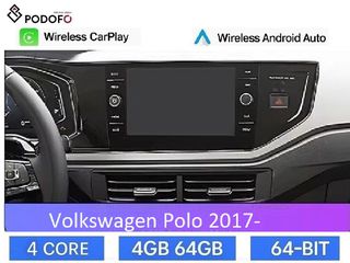VW Polo MQB 2017-> οθόνη αφής 9" Android Car Radio Navigation 4+64GB Ασύρματο CarPlay & Aσύρματο Android Auto GPS  WiFi DSP HiFi