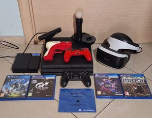 Playstation 4 Pro 1TB, Playstation VR, 2 controllers, 4 παιχνίδια, 1 Ps camera, 1 Playstation Move, 1 ps3 Move Gun και 1 Charging Station