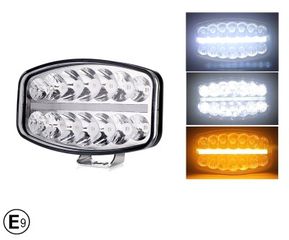 LED Προβολέας 10-30 Volt Υψηλής Ισχύος 80W Λευκό DRL Λευκό / Πορτοκαλί 245mm x 139mm x 91mm IP68 E-mark