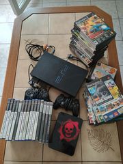 Play Station 2 με δύο χειριστήρια και παιχνίδια