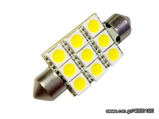 Σωληνωτό LED 9 SMD 42mm White ....Sound☆Street....